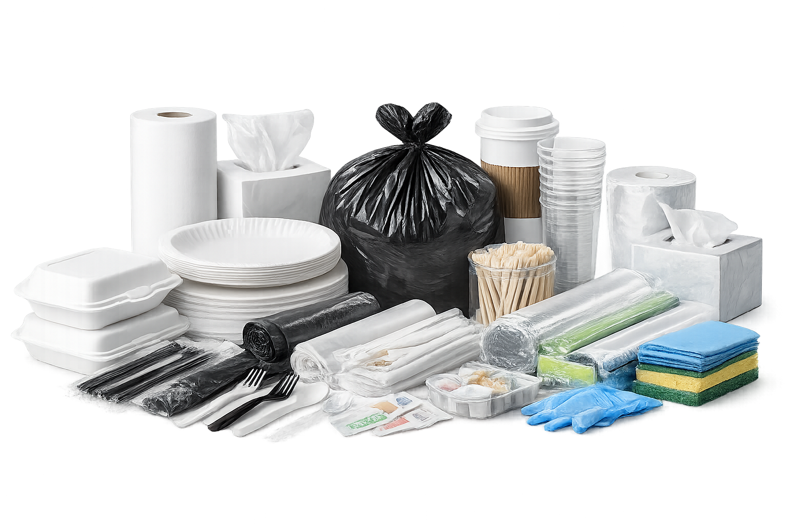 Breakroom and kitchenette disposable supplies for office cost control